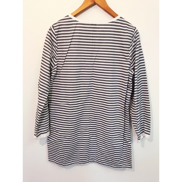 J CREW Women’s Grey Striped Tunic Blouse Dress - Picture 2 of 5